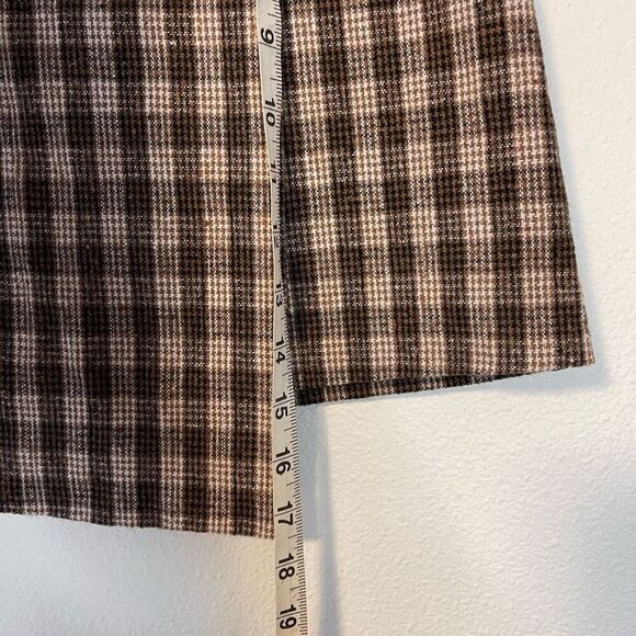 Harper Plaid Brown Mini Skirt Size XS - Picture 3 of 11